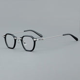 Barse Retro Acetate Glasses Frame Geometric Frames Southood Black silver